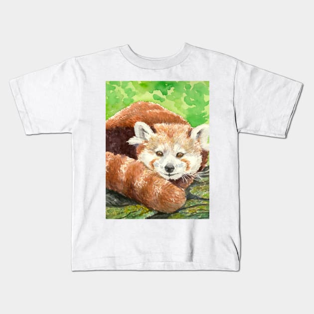 Red panda Kids T-Shirt by katerinamk